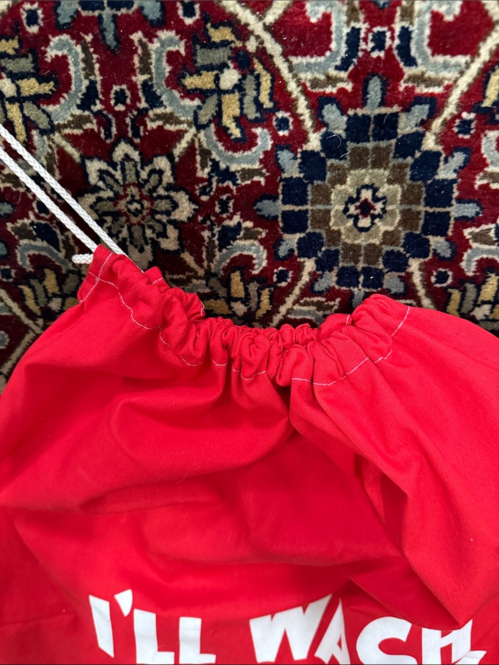 Bright Red Drawstring Laundry/Storage Bag - Picture 5 of 10